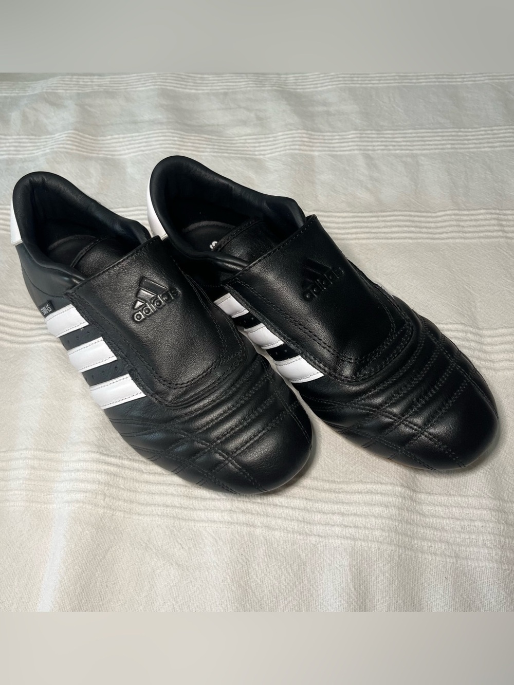 adidas Black and White Leather taekwondo shoe